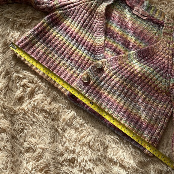 Urban Outfitters Sydney multi color Pink Balloon Sleeve Cardigan Sweater xs - Picture 6 of 8